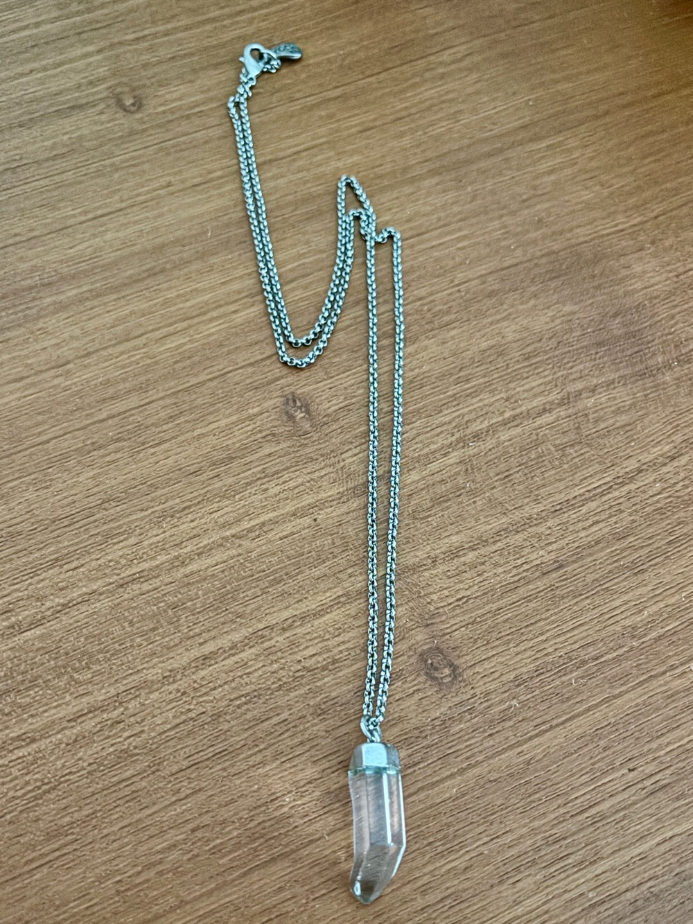 Yochi NY silver quartz pendant necklace